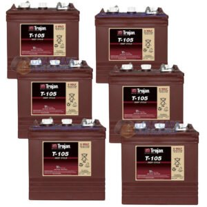 6-Volt Golf Cart Batteries - Trojan Battery 6V/225Ah T-105 (8-Pack, 48V)
